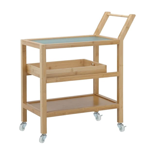 รถเข็นอเนกประสงค์พร้อมถาด รุ่นโทชิโนะ - สีธรรมชาติ