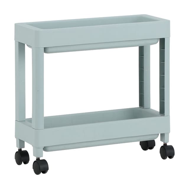 ชั้นวางของ 2 ชั้น พร้อมล้อ รุ่นอีโค่ - สีเขียว