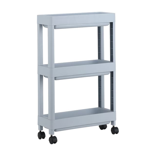 ชั้นวางของ 3 ชั้น พร้อมล้อ รุ่นอีโค่ - สีน้ำเงิน