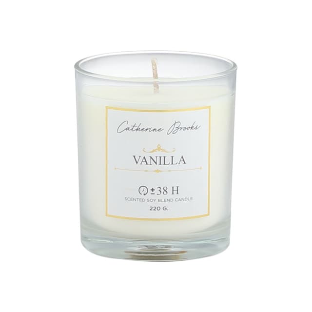 เทียน รุ่นแคทรีนบรู๊คส์ กลิ่นวานิลา - สีขาว