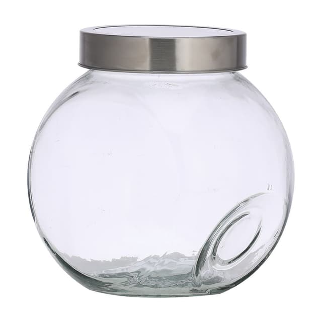 ขวดโหลพร้อมฝาใส รุ่นเค-ธิน ขนาด 2.2 ลิตร - ใสโปร่ง/เงิน