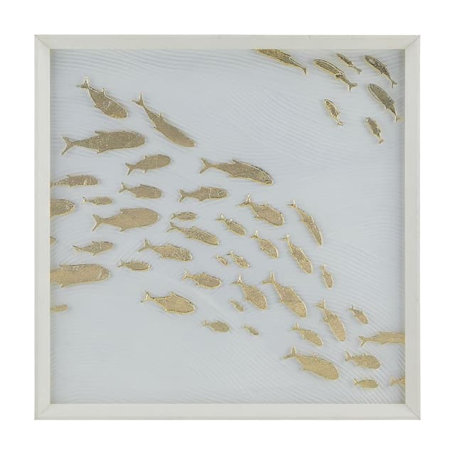 รูปภาพเพ้นท์มือพร้อมกรอบ รุ่นโชล ขนาด 80 x 80 ซม. - สีขาว/ทอง