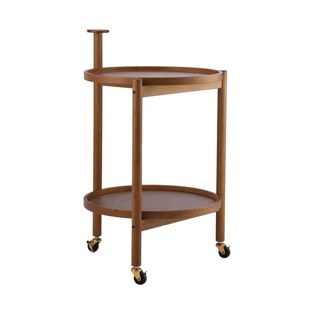 ชั้นวางของ 2 ชั้น พร้อมล้อ รุ่นเท็ดสึ - สีน้ำตาล