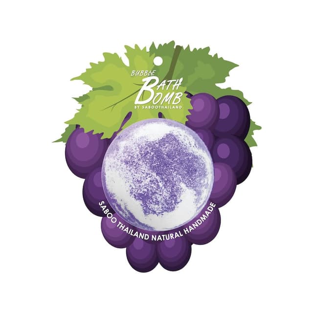 บาธบอมบ์ SABOOTHAILAND รุ่นบับเบิ้ล บาธ กลิ่นองุ่น ขนาด 150 กรัม - สีม่วง/ขาว