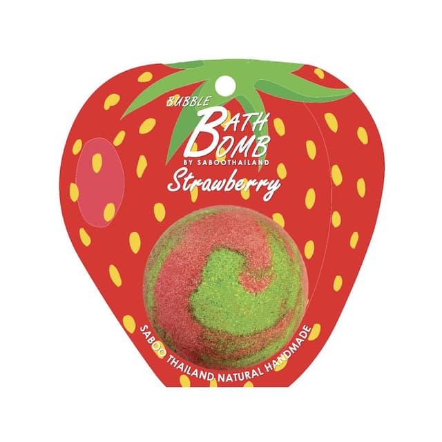 บาธบอมบ์ SABOOTHAILAND รุ่นบับเบิ้ล บาธ กลิ่นสตรอว์เบอร์รี่ ขนาด 150 กรัม - สีเขียว/แดง