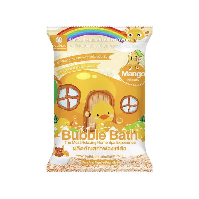 บาธพาวเดอร์ SABOOTHAILAND รุ่นบับเบิ้ล บาธ กลิ่นมะม่วง ขนาด 100 กรัม - สีเหลือง