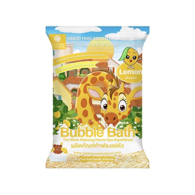 บาธพาวเดอร์ SABOOTHAILAND รุ่นบับเบิ้ล บาธ กลิ่นเลม่อน ขนาด 100 กรัม - สีเหลือง
