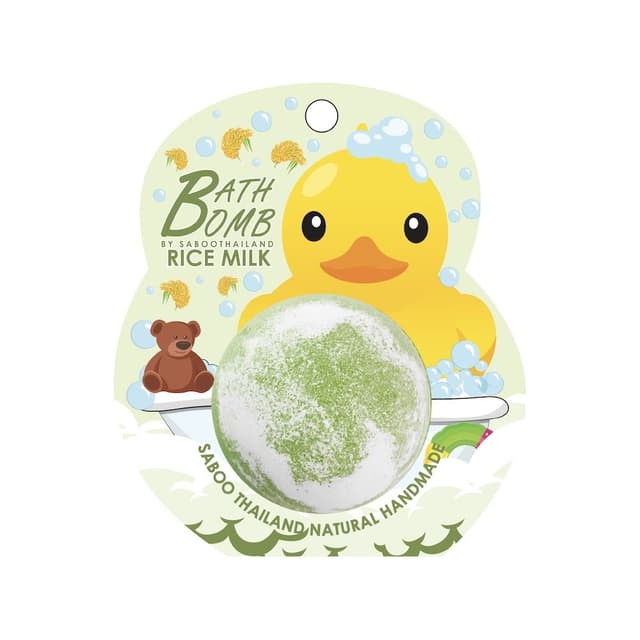บาธบอมบ์ SABOOTHAILAND รุ่นบับเบิ้ล บาธ กลิ่นน้ำนมข้าว ขนาด 150 กรัม - สีเขียว/ขาว
