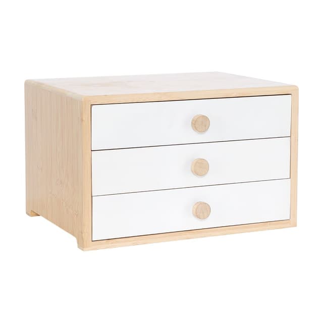 กล่องลิ้นชัก รุ่นโครี่ ขนาด 34.7 x 26 ซม. - สีธรรมชาติ/ขาว