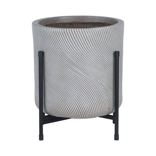 กระถางพร้อมขาตั้ง รุ่นเบลคเกอร์ ขนาด 27.5 x 27.5 x 30 ซม. - สีโทป