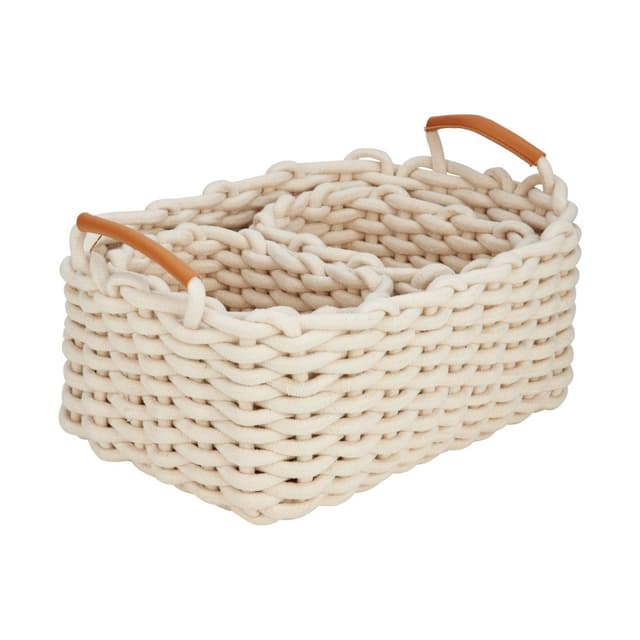 ตะกร้าอเนกประสงค์ รุ่นร็อพบี้ (3 ชิ้น/ชุด) - สีขาว