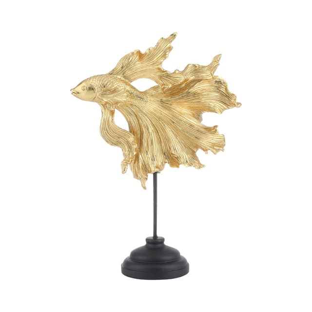 รูปปั้นปลากัด รุ่นแอนเดรีย ขนาด 14 นิ้ว - สีทอง/ดำ