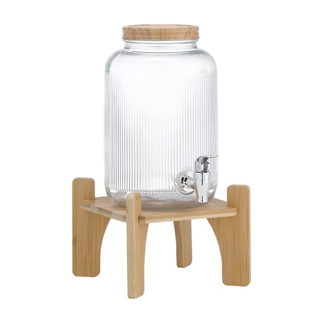 โถแก้วกดน้ำพร้อมขาตั้ง รุ่นวาดา ขนาด 4 ลิตร - สีธรรมชาติ/ใสโปร่ง