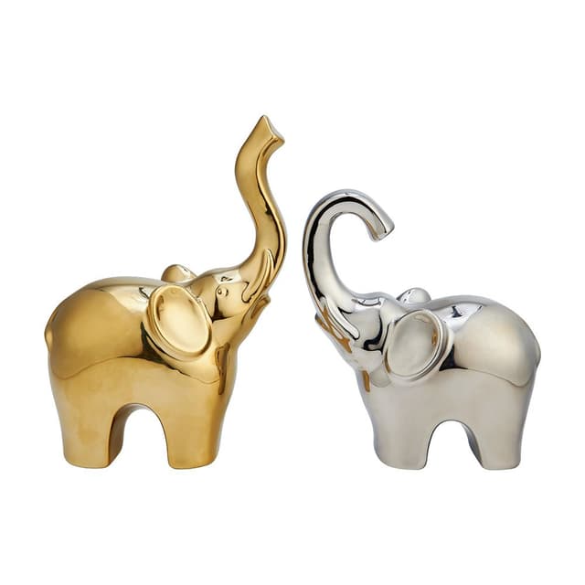 รูปปั้นช้าง รุ่นอีเล่ย์ (2 ชิ้น/ชุด) - สีทอง/เงิน