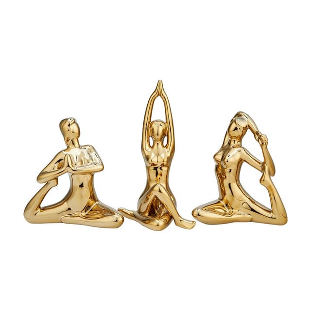 รูปปั้นผู้หญิง รุ่นโยกัล (3 ชิ้น/ชุด) - สีทอง