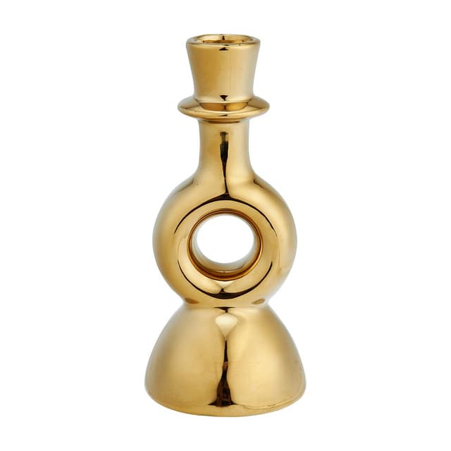 เชิงเทียนรูปวงกลม รุ่นริโน่ สูง 16 ซม. - สีทอง