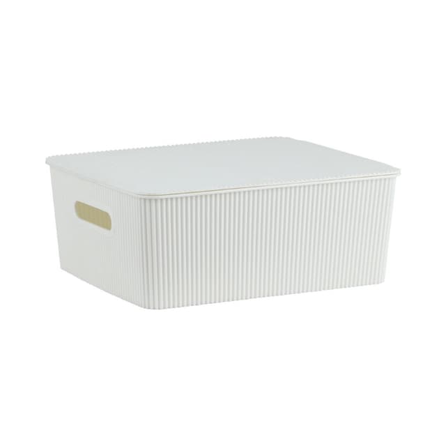 กล่องอเนกประสงค์พร้อมฝาปิด รุ่นเฮเบอร์ ขนาด 12 ลิตร - สีขาว