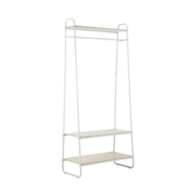 ราวแขวนผ้าพร้อมชั้นวางของ 3 ชั้น รุ่นไอริน่า - สีขาว/ธรรมชาติ