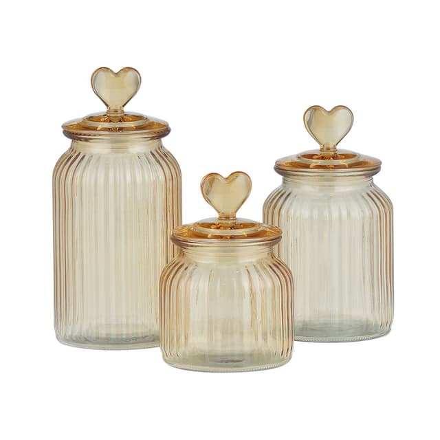 ชุดขวดโหล รุ่นมินิฮาร์ท (3 ชิ้น/ชุด) - สีเหลือง