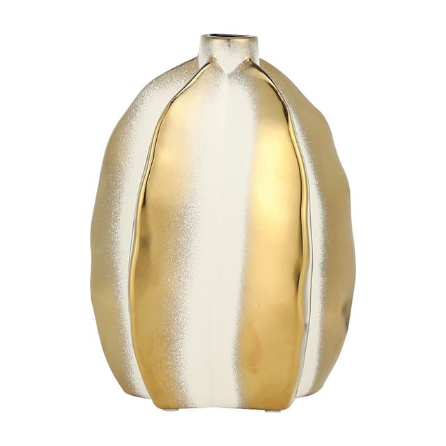 แจกันตั้งโต๊ะ รุ่นเลสโต้ ขนาด 11.5 นิ้ว - สีขาว/ทอง