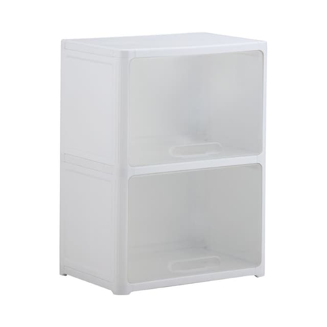 ตู้บานเปิด 2 ชั้น รุ่นแอมบิท - สีขาว