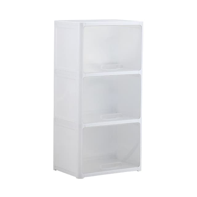 ตู้บานเปิด 3 ชั้น รุ่นแอมบิท - สีขาว