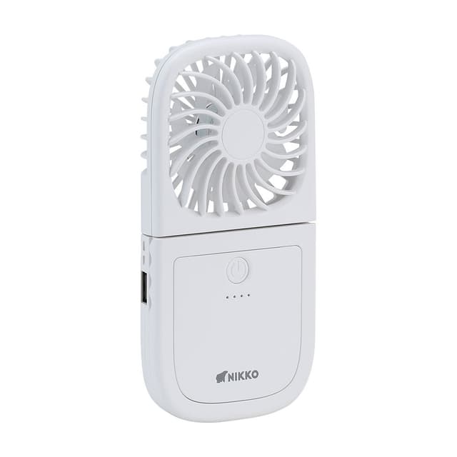 พัดลมพกพาพร้อมพาวเวอร์แบงค์ รุ่นนิกโก้ - สีขาว