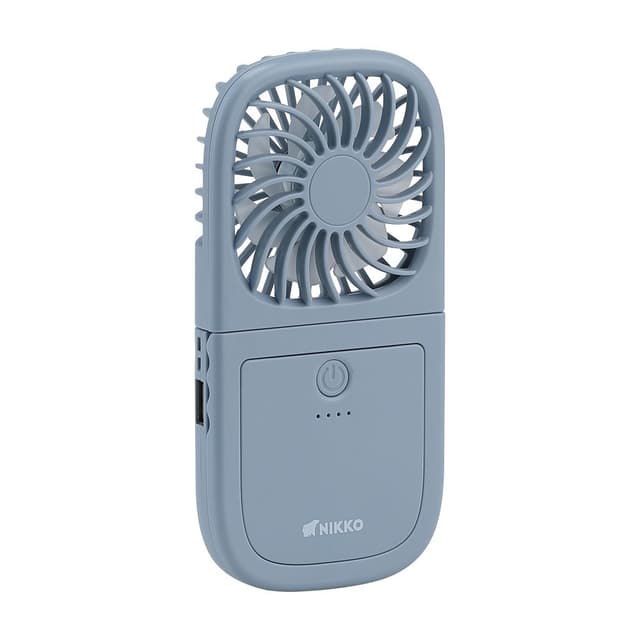 พัดลมพกพาพร้อมพาวเวอร์แบงค์ รุ่นนิกโก้ - สีน้ำเงิน