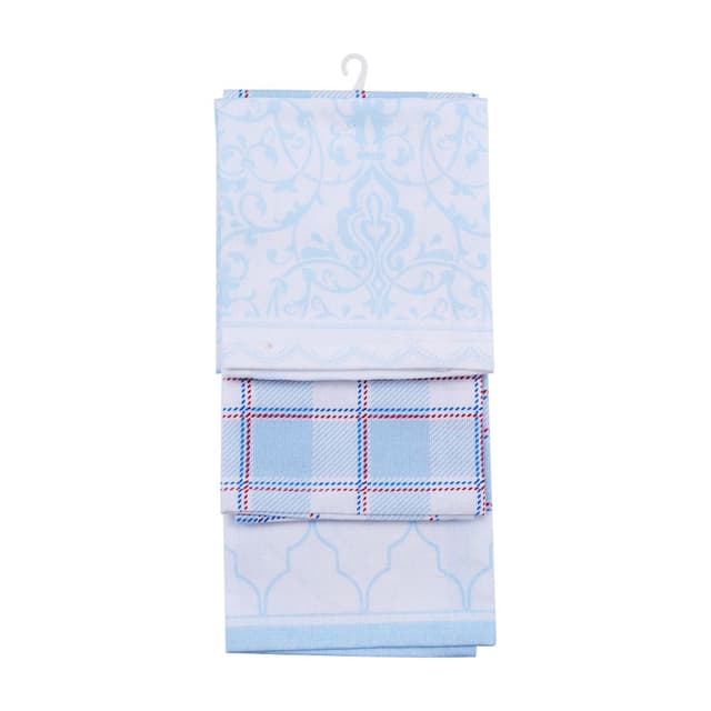 ผ้าเช็ดจาน รุ่นบลูเบลล์ ขนาด 45 x 65 ซม. (3 ชิ้น/ชุด) - สีน้ำเงิน/ครีม