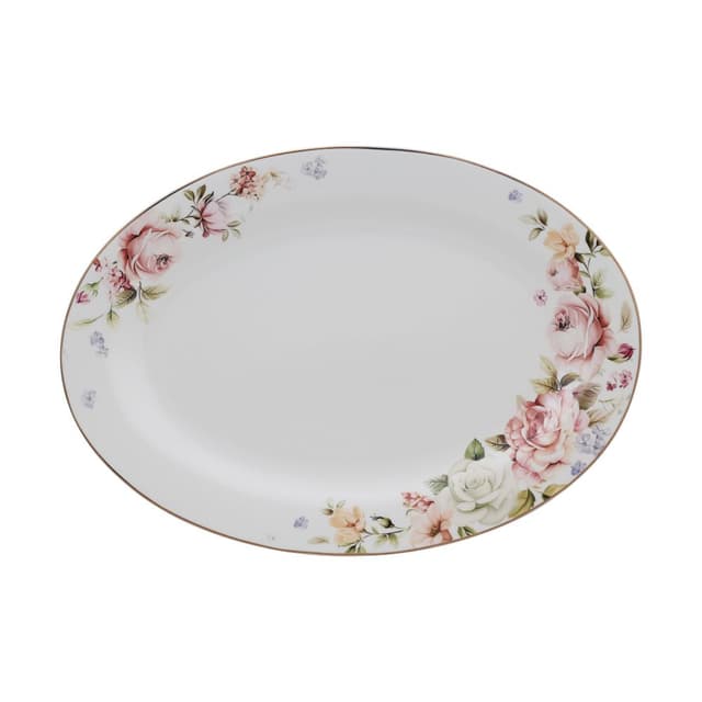 จานเปล รุ่นรูบี้โรส ขนาด 14 นิ้ว - คละสี