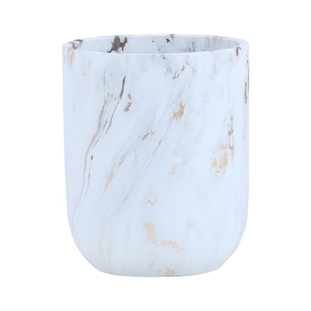 กระถางเซรามิก รุ่นแมทธิว ขนาด 16.5 x 19.5 ซม. - สีขาว/ทอง