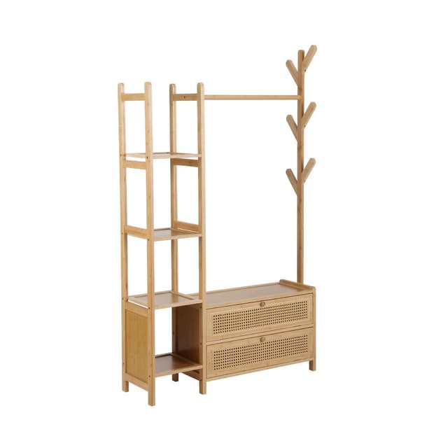 โครงตู้เสื้อผ้าพร้อมชั้นวาง รุ่นโอนิซึกะ สูง 170 ซม. - สีธรรมชาติ