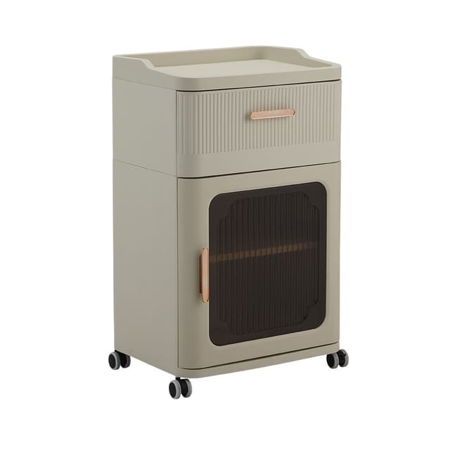 ตู้บานเปิดพร้อมลิ้นชัก รุ่นคอลลี่ - สีครีม