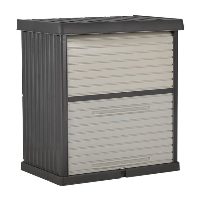 ตู้บานเปิด 2 ชั้น รุ่นเอเวอร์เรท สูง 92 ซม. - สีเบจ/เทาเข้ม