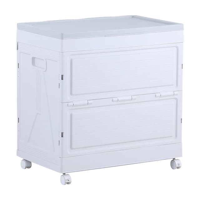 กล่องใส่ของพับได้ รุ่นเนลโล่ ขนาด 125 ลิตร - สีขาว/เทา