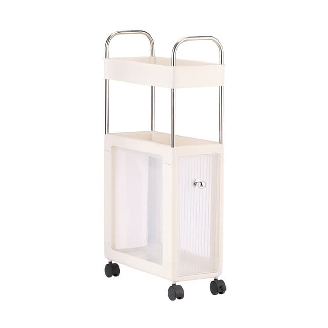 ชั้นวางของในห้องน้ำ 3 ชั้น พร้อมล้อ รุ่นนีท - สีขาว