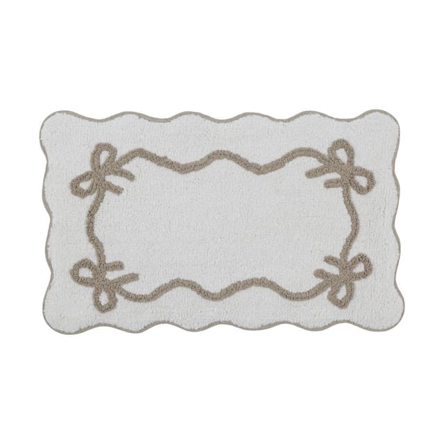 พรมเช็ดเท้า รุ่นอายาเมะ ขนาด 50 x 80 ซม. - สีเบจ/ขาว