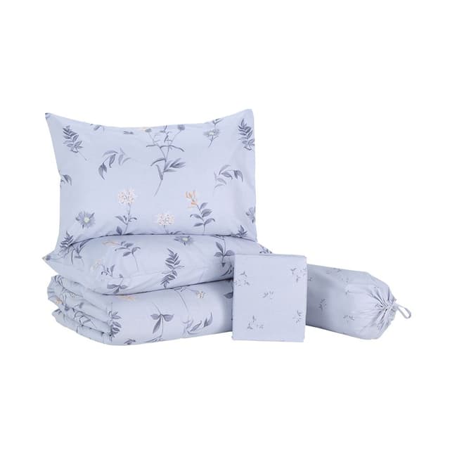 ชุดผ้าปูที่นอน รุ่นเอลซี่ ขนาด 6 ฟุต (6 ชิ้น/ชุด) - สีเทาอ่อน