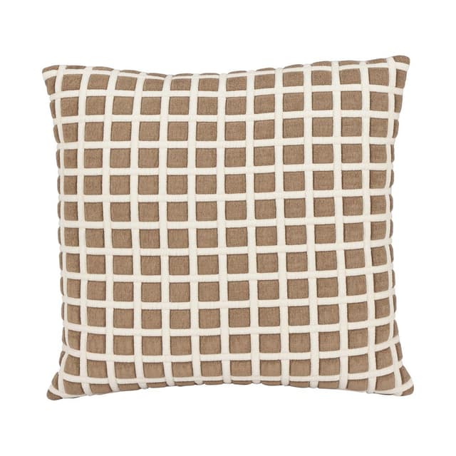 หมอนอิง รุ่นเทอร์ร่า พิกเม้นท์ ขนาด 45 x 45 ซม. - สีน้ำตาล/ขาวงาช้าง