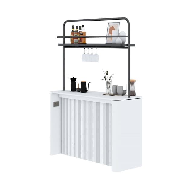 ตู้บาร์สูง รุ่นบราสเซอรี่ ขนาด 160 ซม. - สีขาว ไฮกลอส