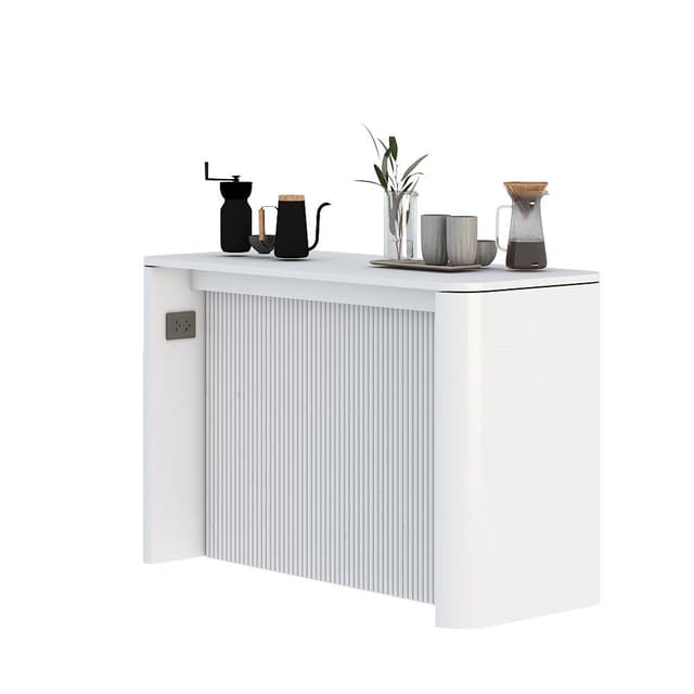 เคาน์เตอร์ไอแลนด์ รุ่นบราสเซอรี่ ขนาด 140 ซม. - สีขาว ไฮกลอส