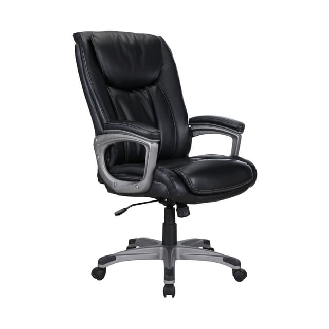 เก้าอี้สำนักงานพนักพิงสูง หนังบอนด์ รุ่นโคเปอร์ - สีดำ