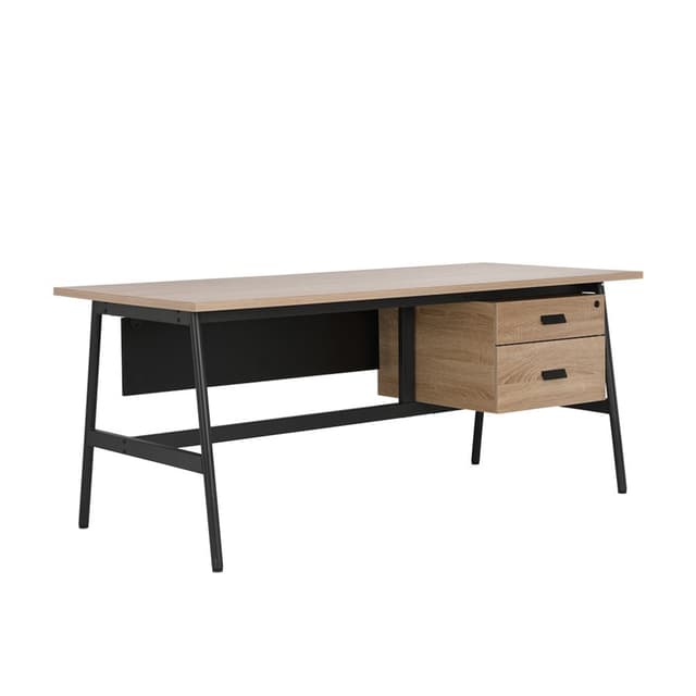 โต๊ะผู้บริหาร รุ่นยังโนเบิล - สีแนทเชอรัลโอ๊ค/ดำ