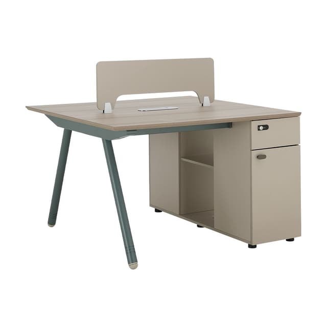 ชุดโต๊ะทำงาน รุ่นคีน ขนาด 120 ซม. - สีไวท์ โอ๊ค/น้ำเงิน