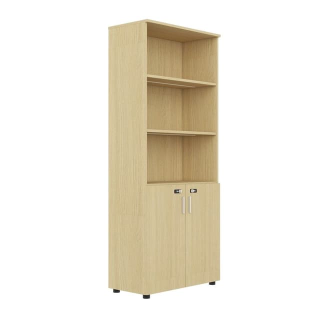 ตู้เอกสารสูง รุ่นทีม ขนาด 80 ซม. - สีไวท์ โอ๊ค