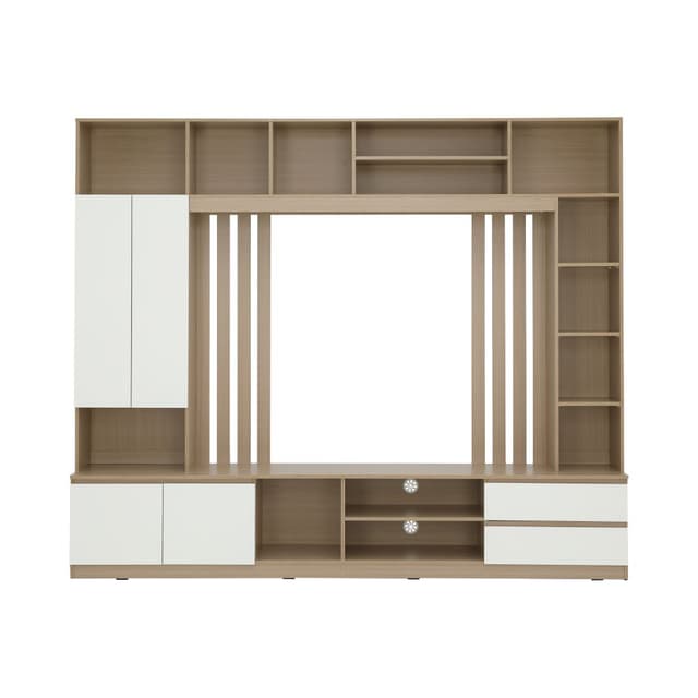 Furinbox ชุดโฮมเอ็นเตอร์เทนเมนท์ รุ่นมินิโอ ขนาด 240 ซม. - สีธรรมชาติ/ขาว