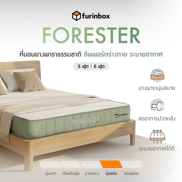 Furinbox ที่นอน รุ่นฟอเรสต์เตอร์ - สีขาว/เขียว